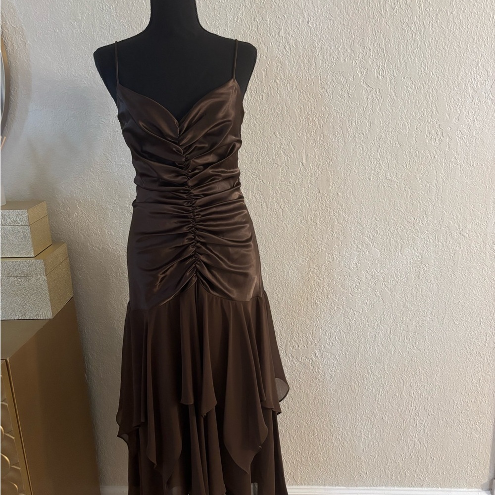 Elegant Brown Evening Dress
